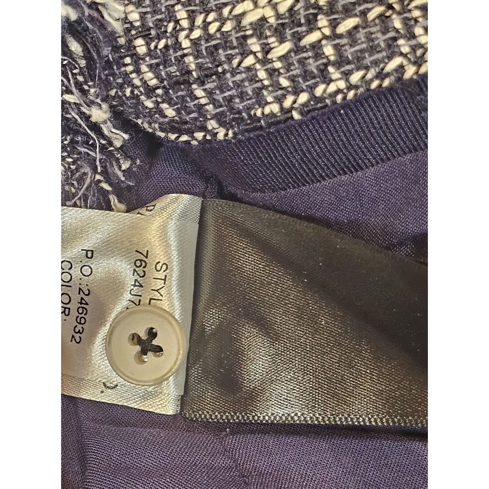 Paige Chelsea Tweed Blazer Linen Blend‎ Rayon Lined Button-Down Navy Size XS - Picture 8 of 14